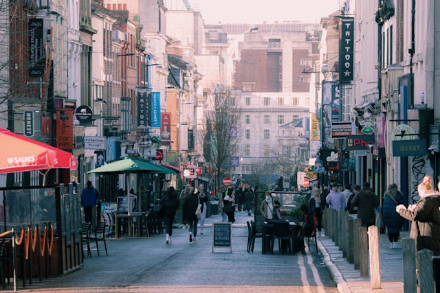 Walking in city